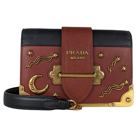 prada cahier moon &|Prada Cahier Leather Bag.